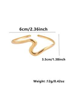 Open Geometric Design Bracelet, Fashionable Bangle Suitable For Women's Daily Wear And Vacation - Multicolor - View 5