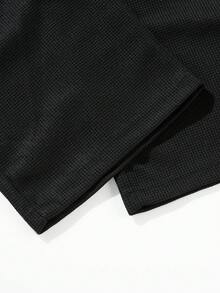 Quần dài nam chất liệu polyester mỏng nhẹ, màu trơn, kiểu dáng waffle, thích hợp cho mùa xuân/hè. - màu đen - Xem 8
