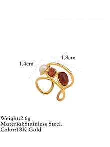 1pc Stainless Steel Geometric Leopard Print Open Ring, Minimalist & Fashionable Design, Suitable For Daily Wear, Gift For Girlfriend/Friend (Adjustable Size, Please Avoid Forceful Bending To Prevent Deformation) - Multicolor - View 8