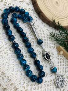 33pcs Ombre Muslim Prayer Beads Tasbih, Islamic Daily Prayer Rosary, Unisex Arabic Style Bracelet - Floral Single Ear - View 9