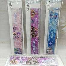 Mattel KPOP Hunting Women's Group Stationery Ruler Quicksand Ruler Sequined Glitter Ruler Decompression Ruler High-Value Stationery - Randomly Selected - View 2