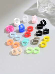 20个9毫米超薄硅胶耳扩，朋克风耳饰，简约时尚耳塞，男女通用 - 耳廓 - 查看 5