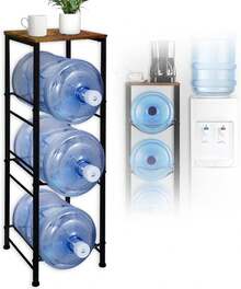 Estante para Garrafon de Agua 3 Niveles con Tablas, Porta Garrafon,Estante de Almacenamiento,Soporte para Botella de 5 Galones, Rack de Acero Inoxidable Estable y - Ver 8