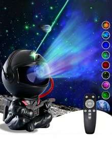 1 件 LED 星空投影仪，带不同星系模式，遥控宇航员投影灯，卧室星系投影仪，星系小夜灯，房间装饰，派对 - 彩色 - 查看 3
