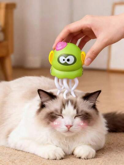 Cat Toy Cute Squid, Two Sports Modes Can Massage Or Tease Cats (No Battery Required), Suitable For Cats To Play Indoors And Outdoors, Eliminating Boredom