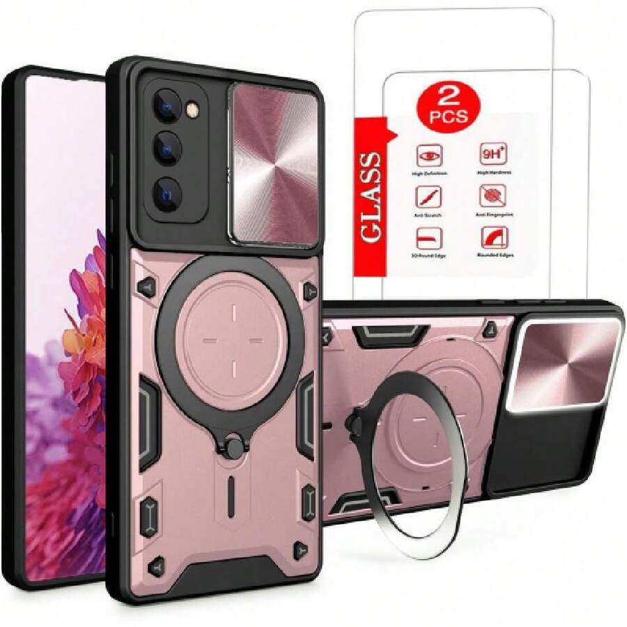 Galaxy S20 FE Capa Case - With Screen Protector And Built-In Phone Stand - Pink, 42517926 - Mint Green - View 1