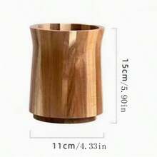 Portautensili in legno girevole a 360°, contenitore in legno di acacia grande da 7,25 x 6 pollici, decorazione da cucina in stile fattoria - Multicolore - Visualizzare 9