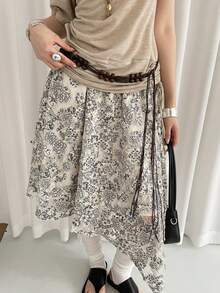 1pc Black Polyester Bohemian Double-Row Wooden Bead Waist Rope For Women - Black - View 1