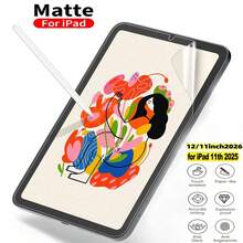 1片装高清、高透光、防刮、防摔、全屏覆盖、强效防指纹、灵敏触控、PET材质、屏幕保护膜、软膜、绘图膜、防眩光，兼容（Air4/5/6/7）第十代、11英寸A16（2025）、Air 11英寸（2026）、12 11英寸（2026） - 無色 - 查看 2