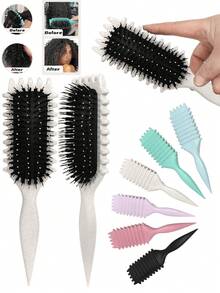 2035-Brushes 2026 Flash Boar Bristle Curling Hair Brush, Suitable For Curly Hair, Create Exclusive Curly Hairstyles For Women, Comb, Back Comb, Styling Brush, Curling Brush, Edge Brush, Hair Brush, Hair Styling, Brush Set, Hair Brushing, Curling Brush, Detangling Brush, Women's Exclusive Brush, Hair, Travel, Hairdressing Products, Hairdressing Tools, Hairdressing Supplies, Hairstylist, Hairstylist Accessories, Hairdressing Salon, Hairdressing Equipment - Siêu hồng - Xem 6