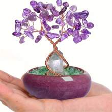 Árvore de Cristal com Cristais, Ametista, Quartzo Rosa, Funcional para Limpeza Energética, Alívio do Estresse, Meditação, Adequada como Decoração Espiritual para o Lar e Presente para o Natal, Dia dos Namorados - multicolorido - Visão 15