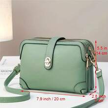 Women Crossbody Bag Fashion Phone Wallet Ladies Multi Pocket Shoulder Handbag - màu nâu - Xem 5