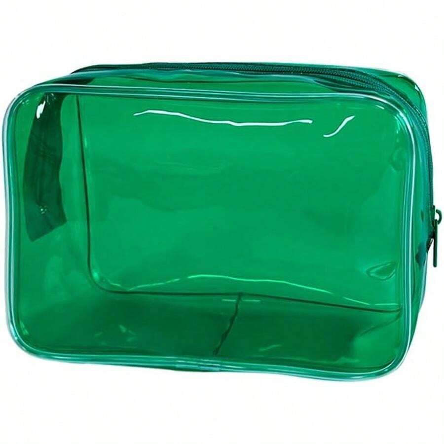Neon Pouch Small, Makeup Bag, 7"X2.3"X4.7" Size TSA Approved Toiletry Bag, Clear Travel Bags For Toiletries, Clear Cosmetic Bag For Women And Men Small (Transparent (Black Bone)) - Màu hồng 5 cái - Xem 1