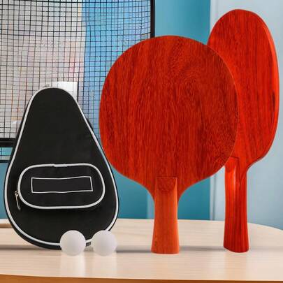 Red Rosewood Table Tennis Paddle Blade, Professional-Grade, Pure Wood, Single-Layer, Suitable For Both Horizontal And Vertical Grips, For Looping And Fast-Attack Training And Competition Use