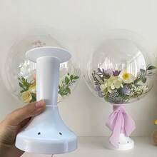 6件套/2套泡泡球支架套装，泡泡球支架，气球底座，泡泡球桌面漂浮装置，派对装饰支架，桌面花束支架，白色塑料气球支架，气球支架，气球桌面漂浮装置，家居装饰 - 查看 1