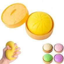 Dumpling Squishies Toy, Giant Glitter Dumpling, Colorful Dumplings Stress Balls Fidget Sensory Toy, Squeeze Dough Ball Stress Relief Hand Toys With Food Steamer Stretchy Desk Toys - D - 查看 5