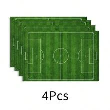 Podkładka z motywem boiska piłkarskiego, minimalistyczna mata śniadaniowa, dekoracja kuchni, łatwa w czyszczeniu mata jadalna o fakturze lnu, odpowiednia do domu i restauracji, zestaw Combo - Wielokolorowe - Zobacz 19