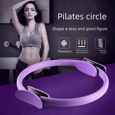 Vòng kháng lực Pilates đa năng với tay cầm bọc xốp êm ái - Dụng cụ tăng cường sức mạnh cốt lõi bằng thép bền chắc, phù hợp cho yoga và thể dục (Có nhiều màu sắc để lựa chọn)