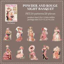1 paquete de pegatinas PET de la serie Banquete Rococó, figura vintage de estilo europeo, materiales DIY para scrapbooking de comercio electrónico transfronterizo, pegatinas divertidas, suministros para scrapbooking Kindle, pegatinas para portátil papelería manualidades libro de sticker estikers - Multicolor - Ver 15