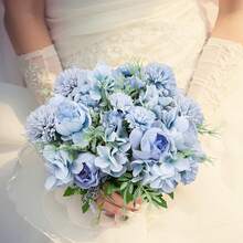 1束仿真牡丹菊花 - 完美适用于婚礼、订婚和家居装饰 | 春季桌面装饰、情人节、生日礼物、毕业礼物、秋季装饰 - 藍色 - 查看 6