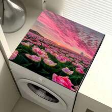 1pc Soft Lavender Tulip Sky Dream Pattern, Warm Family Atmosphere, Diatomite, Non-Slip, Suitable For Washing Machine Cover Pad, Dryer Cover Pad, Coffee Machine Pad, Kitchen Countertop Pad, Multi-Purpose Household Mat - Ducklings Swimming Among the Lotus Leaves - View 2