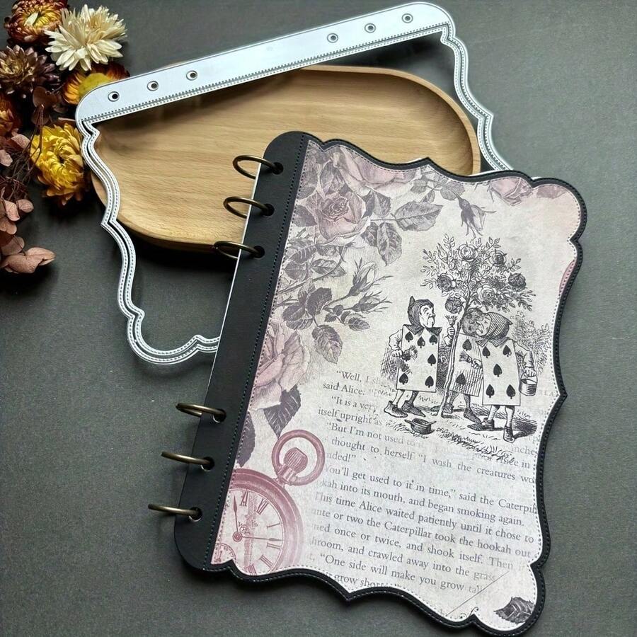 1pc Vintage Style Lace Leaf Cutting Mold, No Jam Design Easy To Remove, Essential For Handmade Cards, Envelopes And Notebooks - 233046 - View 1