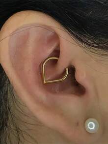 1件装时尚简约不锈钢水滴鼻环，个性化鼻部穿孔饰品，无缝心形闭合环，男女皆宜 - 彩色 - 查看 4