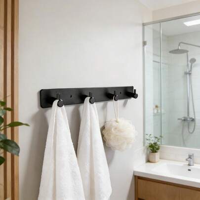 خطاطيف معدنية لاصقة من الألومنيوم، خطاطيف معلقة على الحائط للحمام والمطبخ بدون ثقب، شماعات معاطف