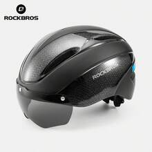 ROCKBROS 自行车减震头盔，带护目镜，公路/山地自行车头盔，磁吸式吸汗防风防尘设计 - 彩色 - 查看 11