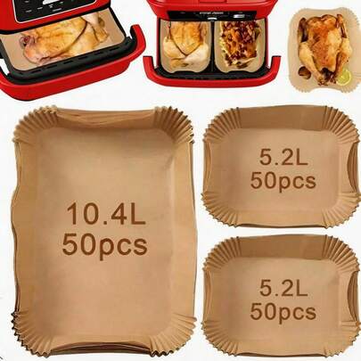 150 x bakpapier voor de airfryer (10,4 liter), geschikt voor de Foodi Flex airfryer AF500EU, wegwerp bakpapier voor de airfryer (100 stuks 5,2 liter + 50 stuks 10,4 liter) voor Foodi Flex 10,4 liter AF500EU