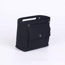 1pc Medium Size Felt Cosmetic Storage Bag, Multi-Functional Organizer Pouch, Toiletry Bag, Felt Lining Bag, Handbag Insert, Multi-Color With Snap Button, Multi-Pocket, Multi-Purpose Storage Tote Bag Liner - Multicolor - View 10