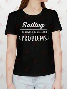 Sailing Sailor Gift Funny Boating Captain T-Shirt - Black - View 1