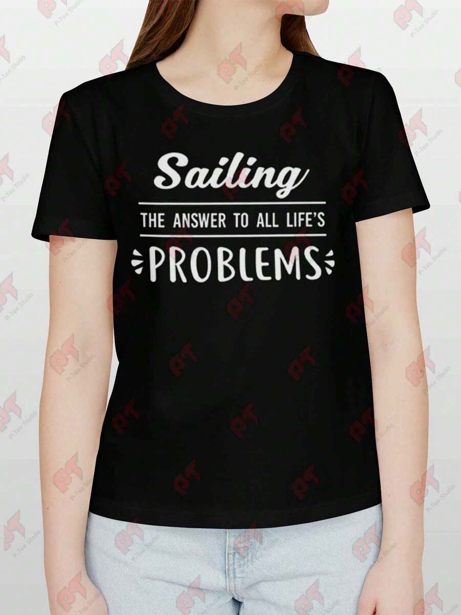 Sailing Sailor Gift Funny Boating Captain T-Shirt - Black - View 1