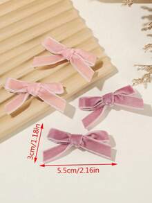 8个/套迷你粉色蝴蝶发夹，适合秋冬季日常佩戴，女士侧刘海发夹 - 彩色 - 查看 6