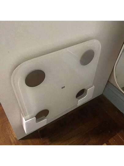 2pcs Wall-Mounted Scale Holder - Seamless Adhesive Installation, Durable Plastic Space-Saving Design, Suitable For Bathroom And Home Gym, Fits Body Fat Scales And Fitness Equipment, Bathroom Storage Rack, Fashionable Appearance, Installation, Storage Box