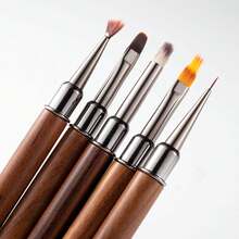 1支/套檀木美甲刷 - 日本美甲工具，可用于勾勒轮廓、构建线条和绘制线条 - 棕色 - 查看 10