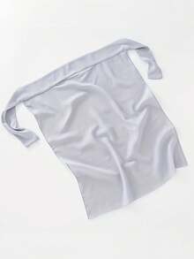 1 chiếc khăn trùm đầu/áo choàng Abaya nữ tối giản, thanh lịch, chất liệu chiffon mềm mại, màu trơn, thích hợp để che gió và chống bụi khi mặc hàng ngày. - trắng - Xem 3