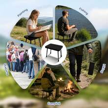 Adult Heavy-Duty Folding Camping Chair - Portable Outdoor Chair With Sturdy Frame And Lightweight Design, Perfect For Hiking, Fishing, And Travel - Ideal Gift For Campers, Camping Gear, Weather-Resistant Fabric - 可折疊手提手提 - 查看 10
