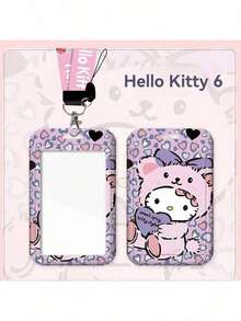 两件套，挂绳+卡套【正版授权】Hello Kitty校园照片夹，学生文具卡，编织挂绳公交卡，收纳盒钥匙扣，学生卡通保护套，交通卡，情侣透明长挂绳吊坠 - 多色 - 查看 17
