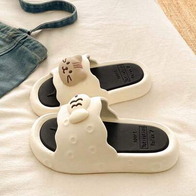 新款夏季可爱鱼形室内家居露趾拖鞋，软底舒适厚底防滑凉鞋