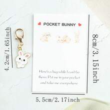 3 piezas/5 piezas/10 piezas Lindo llavero colgante de conejo, viene con tarjeta de saludo positiva de conejo, regalo de Pascua para amigos, lindo llavero abrazo de bolsillo de conejo, mejor amigo/hija Navidad Cumpleaños Inauguración de la casa Recuerdo - Multicolor - Ver 7