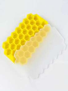 1个极简硅胶盖蜂窝状37格硅胶冰格，硅胶冰块模具，冰淇淋冰棒模具 - 彩色 - 查看 2