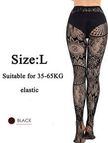 CLAGAINER 6pcs/3pcs/1pc 2024 New Fashion Girls' Fishing Net Stockings, Sexy Tattoo Lace Stockings, Jacquard Lace Cutout Pantyhose - White - View 7
