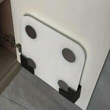 2个装壁挂式体重秤支架，免钻孔浴室/健身房电子秤收纳架，节省空间整理架，黑白两色 - 黑色一對 - 查看 4