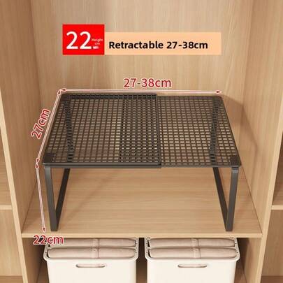 1pc Expandable Wardrobe Organizer, Adjustable Free Extension, Multi-Layer Storage, Shelves, Pull-Out Shoe Rack, Bookshelf Storage, Kitchen Storage, Bathroom Storage, Space Saving, Available In 3 Sizes, Suitable For Closet, Dorm And Home Use, Back To School, Teacher Gift, Women's Storage, Travel And Holiday Essential, Autumn Halloween Decor