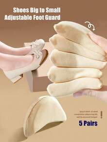 Ultrasoft Shoe Heel Inserts Sponge Half Size Elevator Pad, Adjustable For High Heels/Loafers, Toe Protector Anti-Friction Anti-Pain Size Down Forefoot Pad, Heel Grip Fixer For Women High Heels Women Pumps Summer Daily Wear - Apricot - View 16