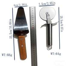 2 piezas Pala para pizza + Cortador de pizza, acero inoxidable con mango de madera, herramientas de horneado, corte y transferencia fáciles. Juego de horneado profesional: Pala para pizza de acero inoxidable + Rueda para pizza, herramientas para pizza para el hogar y comercial. Juego de pala para pizza + cortador de rueda, acero inoxidable, cubre todo el proceso de hacer pizza, sin necesidad de compras adicionales. - Multicolor - Ver 1