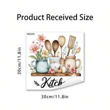 1/2pcs Watercolor Floral Kitchen Wall Stickers, Removable Decals For Dining Room, Cabinet, Vintage Rustic Aesthetic Home Decor - Kitchenware Wall Stickers - View 12