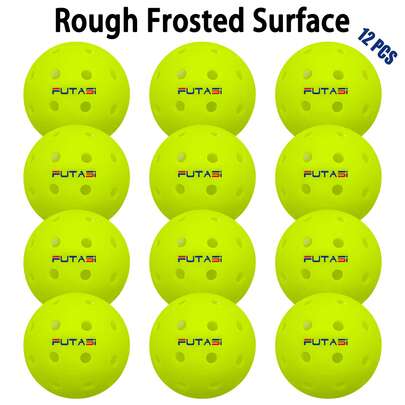 Bộ 12 quả bóng Pickleball, thiết kế đúc nguyên khối 40 lỗ, khí động học, độ ổn định tuyệt vời, bề mặt nhám giúp tạo xoáy tốt hơn, phù hợp cho các trận đấu cạnh tranh.