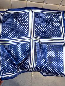Un pañuelo cuadrado versátil para primavera/verano con estampado de parches de onda que es adecuado para el uso diario - Multicolor - Ver 11